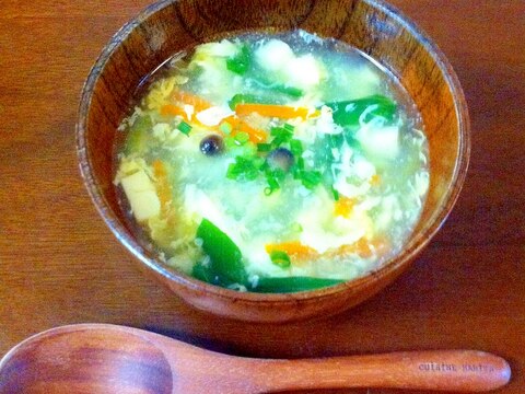 簡単☆たまご豆腐の本格中華スープ